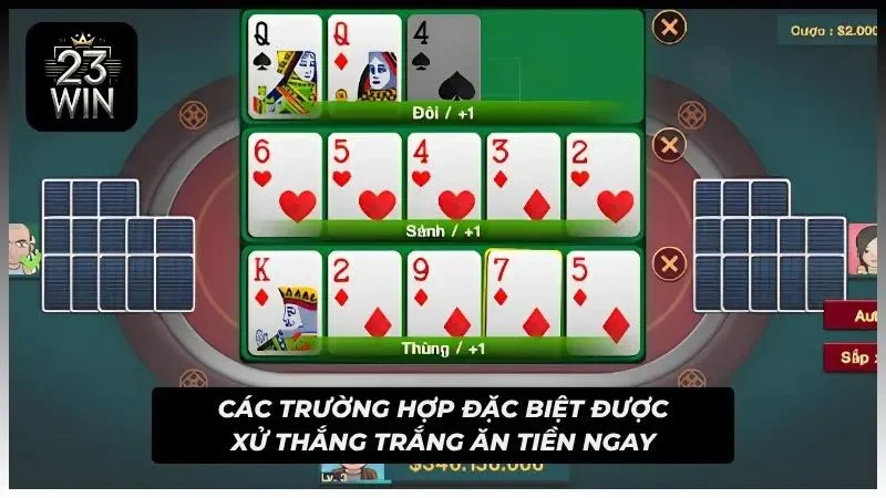 Những bộ bài thắng trắng có giá trị cao trong Mậu Binh
