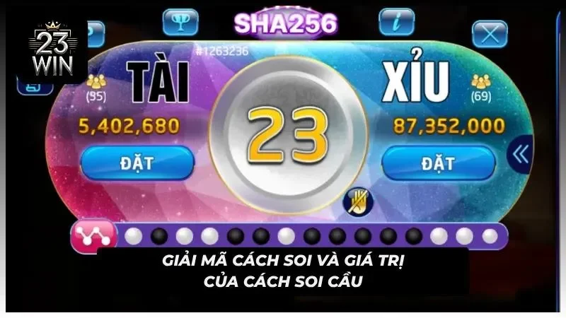 Giao diện bảng phơi vị hiển thị chuỗi kết quả xúc xắc trực tuyến phục vụ người chơi