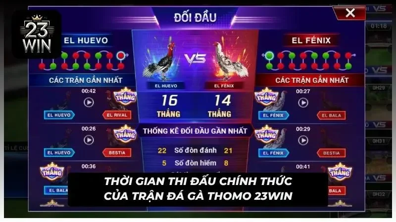 Thời gian diễn ra trận đấu